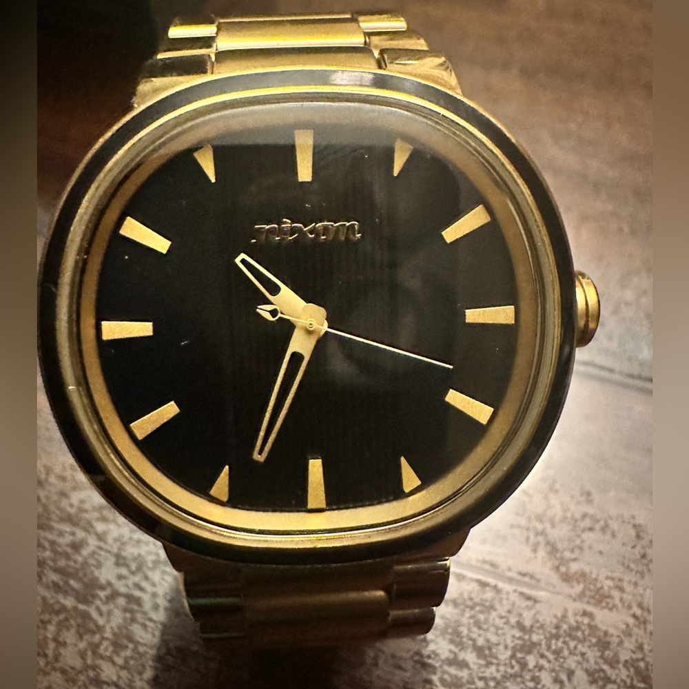 Nixon The Capital Gold Watch with Black Face